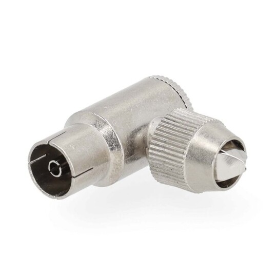 Nedis Vinklet 90° IEC Koaks Hunn Konektor i Nikkelbelagt Metall - 2 stk. i Giftboks