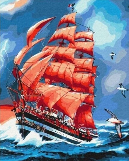 Twoje Hobby Maling Etter Tall Scarlet Seil 40X50cm