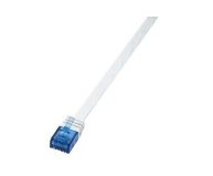 LogiLink SlimLine - Koblingskabel - RJ-45 (hann) til RJ-45 (hann) - 7.5 m - UTP - CAT 6 - flat - hvit