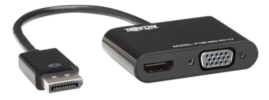 TRIPP LITE DisplayPort to HDMI VGA Adapter Converter 4K x 2K @ 24/30Hz DP to HDMI VGA DPort 1.2 - videokonverter - svart