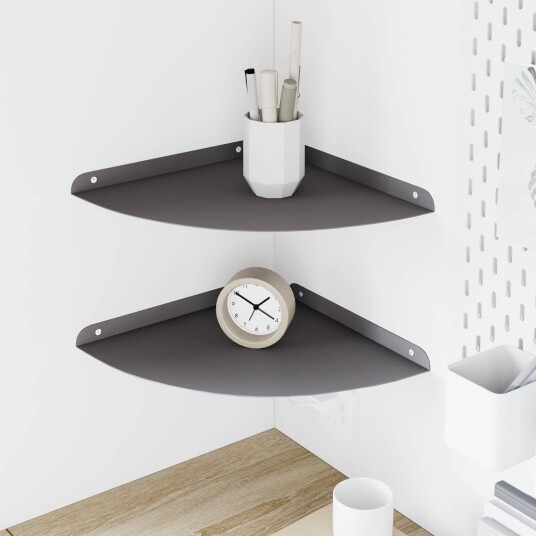 vidaXL Hjørne Flytende Hylle med hylle 2 pcs Svart 30 x 30 x 2 cm