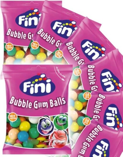 12 stk Poser Fini Bubble Gum Balls   Tyggegummikuler   Hel Eske 900 gram 14 16 mm