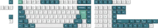 Keychron PBT Tastehetter White Mint Nordisk Sett for Tastatur