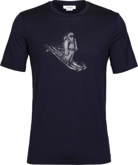 Icebreaker Men's Tech Lite II Short Sleeve Tee Skiing Yeti XXL, Midnight Navy