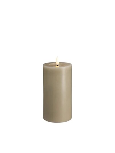 Moods & More LED pillar candle   Melted Kit grey   74x150 mm