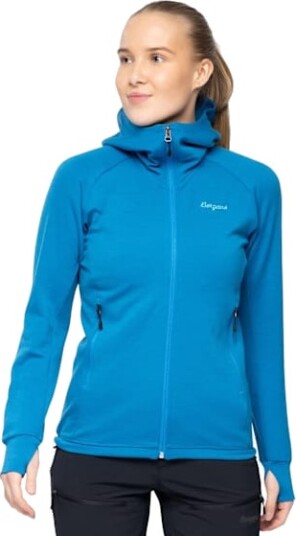 Bergans Rabot Merino Tech Midlayer Hoodie Dame Dark Aqua Lagoon XL
