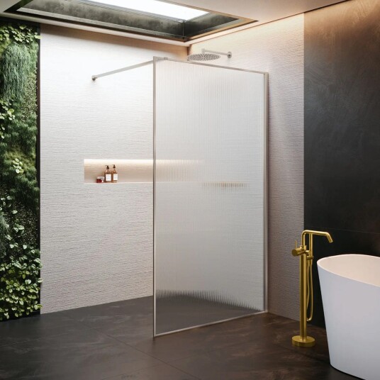 Novellini HP ART Fastvegg 80-140cm Børstet Stål / 140cm Flute