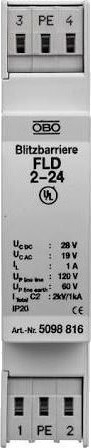Bettermann Overspenningsvern For Toleder-Systemer 28Vac/19Vdc 0,5kA 1kV Bettermann Overspenningsvern For Toleder-Systemer 28Vac/19Vdc 0,5kA 1kV