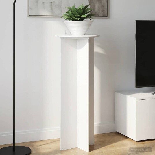 vidaXL Planteholder 2 pcs Høgglans hvit Ø40 x 100 cm Konstruert tre
