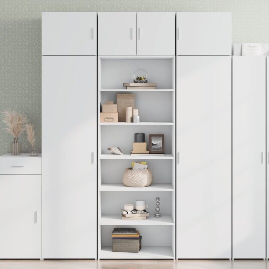 Hylle hvit 70x41x185 cm konstruert tre