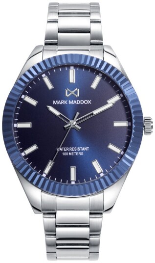 Mark Maddox Herreklokke HM1005 37 Classic Blå/Stål Ø41 mm