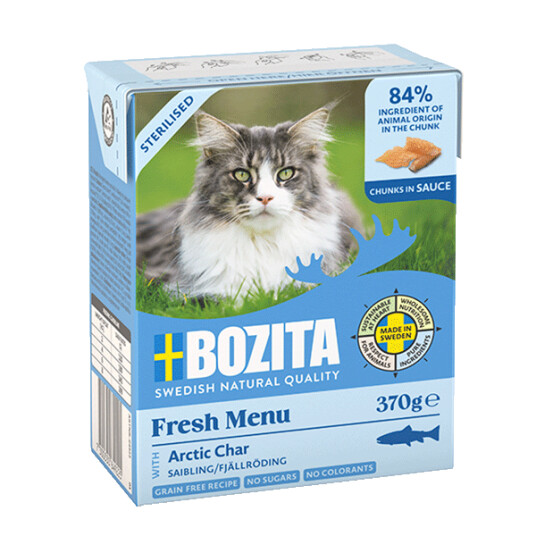 Bozita Sterilisert Røye i Saus Tetra 370g - Våtfôr til Katt