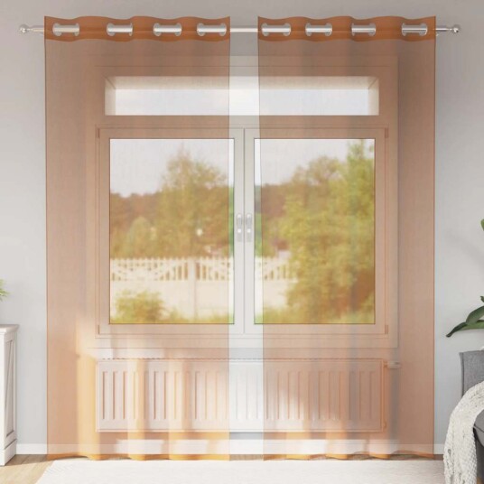 Voilegardiner med grommets 2 stk terrakotta 8721158551559