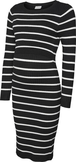 Mamalicious Mlnewsiv June Ls Uk Knit Dress 2F A Noos   Black   M