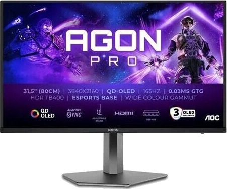 AOC AGON PRO AG326UD 31.5" 4K QD-OLED Skjerm med 165Hz Oppdatering AOC AGON PRO AG326UD 31.5" 4K QD-OLED Skjerm med 165Hz Oppdatering