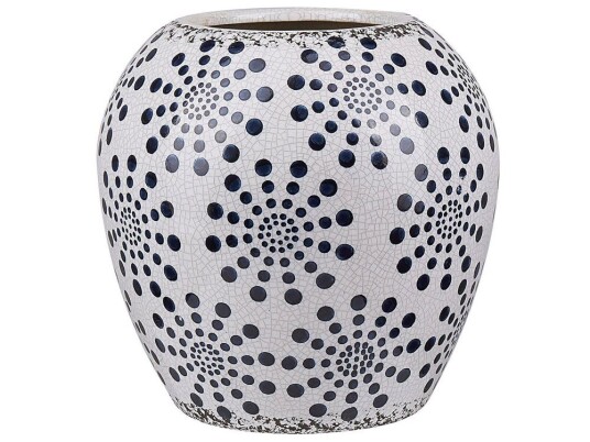 Beliani Vase 19 Cm Hvit/blå Miletos