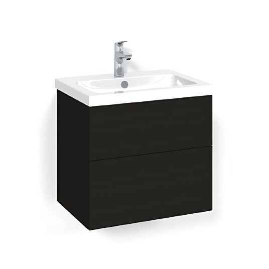 Macro Design Crown Plain/push-open Servantskap 2 Skuff - med Light Servant Svart eik / 60cm 45