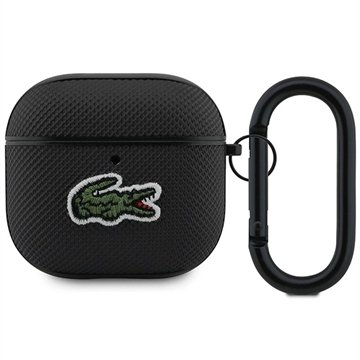 Lacoste AirPods 4 Petit Pique Croc Logo Patch etui svart Lacoste AirPods 4 Petit Pique Croc Logo Patch etui svart