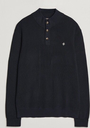 Morris Niall Half Button Sweater Old Blue