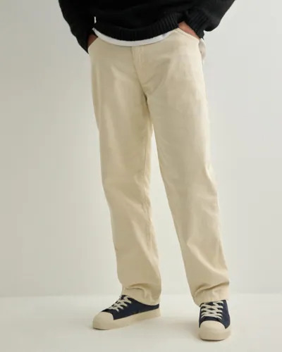Woodbird WBLeroy Twill Pants Loose fit jeans Beige