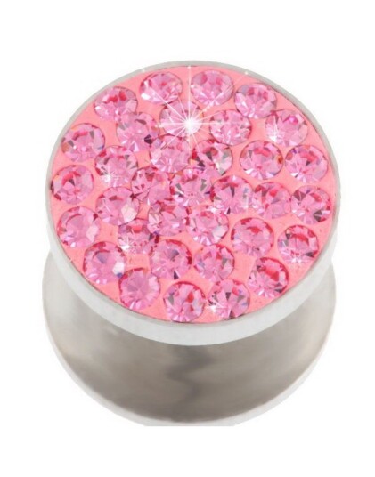 Sparkling Pink Stones   Fake Plugg   Strl 1.2 x 14 mm