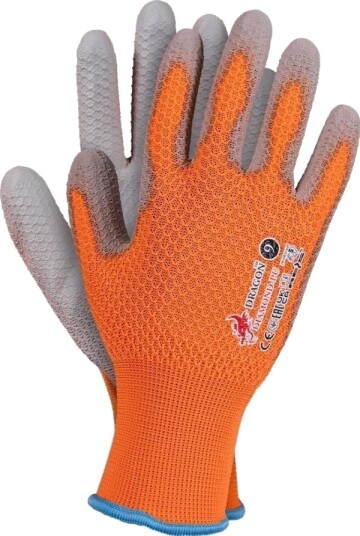 R.E.I.S. Diamond Pu – Vernehansker Med Pu Belegg 100% Polyesterstrikk Strammer Fingerferdighet + Utmerket Følelse Svart/Svart 7