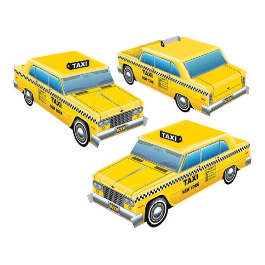 360 Degrees Ltd Borddekorasjoner Taxi - 3-pakning