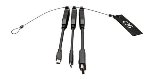 C2G 4K HDMI Videoadaptersett med Mini DisplayPort, DisplayPort og USB-C - Svart