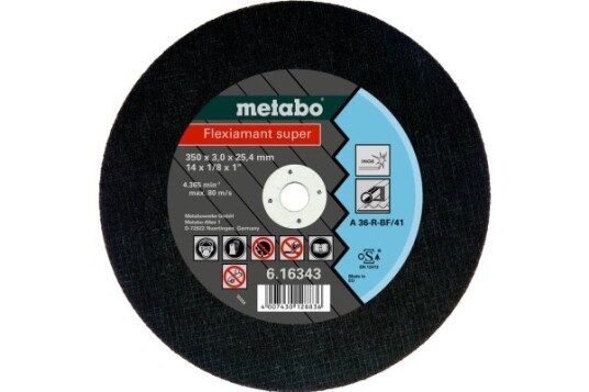 Metabo 616343000, Kutteskive, Flatt Senter, Rustfritt Stål, Metabo, 2,54 Cm, 35 Cm