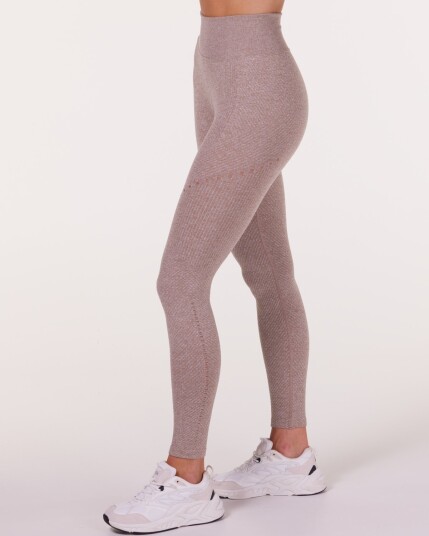 LEVITY Balance Herringbone Seamless Tights Brown Portabella Marl - XS/S