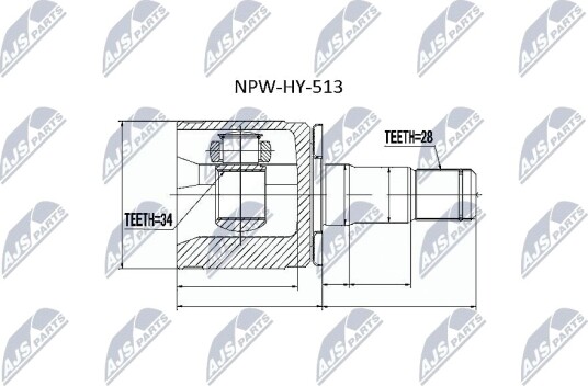 Nty Drivknute drivaksel NTY NPW HY 513