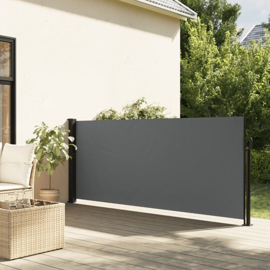 Uttrekkbar sidemarkise antrasitt 140x500 cm 4004428 Uttrekkbar sidemarkise antrasitt 140x500 cm 4004428