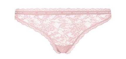 Calvin Klein Truser CK One Lace Thong Lysrosa nylon X-Small Dame