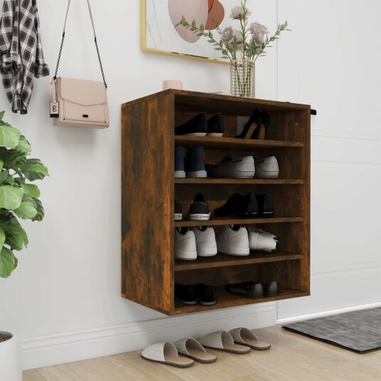 vidaXL Skohylle r?kt eik 60x35x70 cm konstruert tre