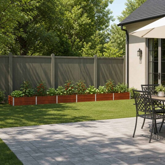 vidaXL Hevet Hagebed Rusten 480 x 80 x 24 cm papp