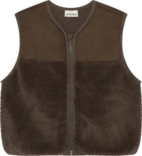 Minymo Vest Teddy W. Lining Brown 110