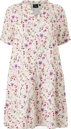 Zizzi   Kjole vViva 1/2 Abk Dress   Beige