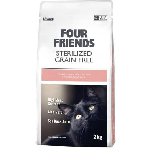 Four Friends Kastrert Katt Tørrfôr Kornfritt 2 kg