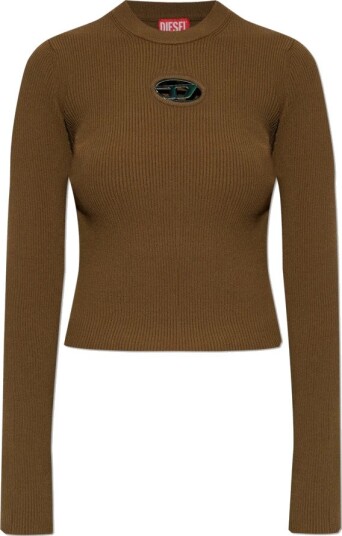 Diesel Dame Strikkevarer Brun L Diesel Dame Strikkevarer Brun L