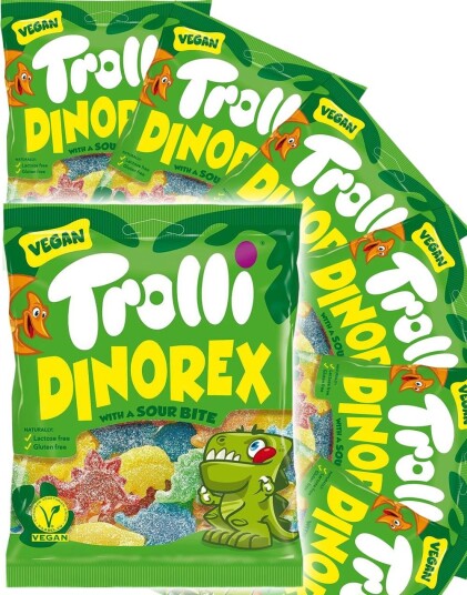 21 stk Trolli DinoRex Sur Vingummi Hel Eske