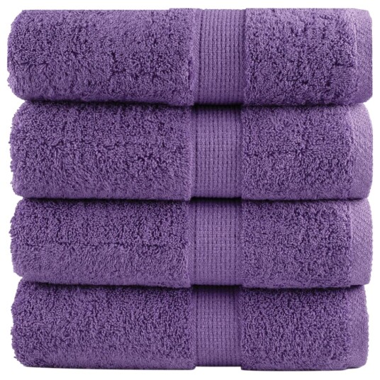 Premium gjestehåndklær SOLUND 4 stk lilla 30x50 cm 600 g/m2 Premium gjestehåndklær SOLUND 4 stk lilla 30x50 cm 600 g/m2