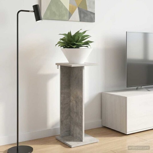 Planteholder BetongGrå 25 x 25,5 x 60,5 cm Konstruert tre