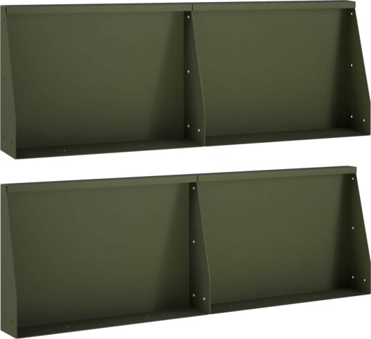 vidaXL Støttemur 4 stk. 60 x 12 x 40 cm Stål Olivengrønn