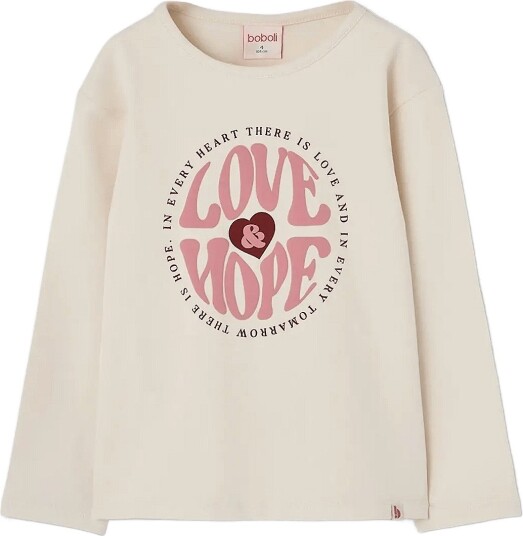 Boboli Stretch Knit T Shirt For Girl Bci IVORY 128