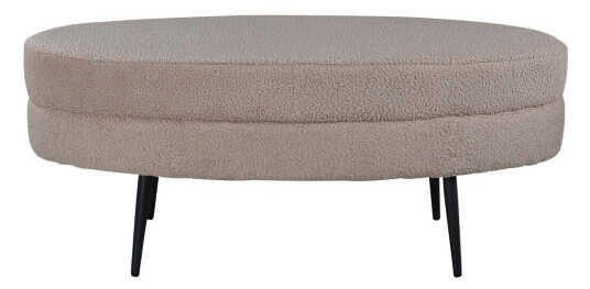 Venture Home Otto puff, fotskammel teddystoff beige, svart. 1666893-03-0 1666893-01-0