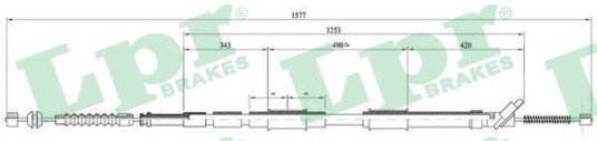 Tautrekk, håndbremse LPR C0875B Tautrekk, håndbremse LPR C0875B
