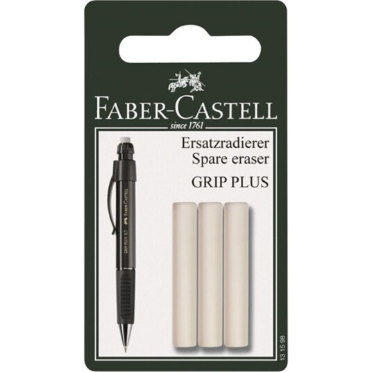 Faber-Castell Viskelærtopp Grip Plus 3-pakke