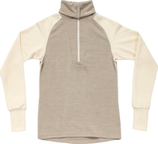 Devold Women'S Expedition Merino Silk Zip Offwhite/Stone Xl