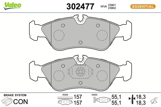 Bremseklosser VALEO 302477