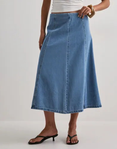 Vero Moda Blå Vmsigga Hr 7/8 A Line Clr Denim Sk